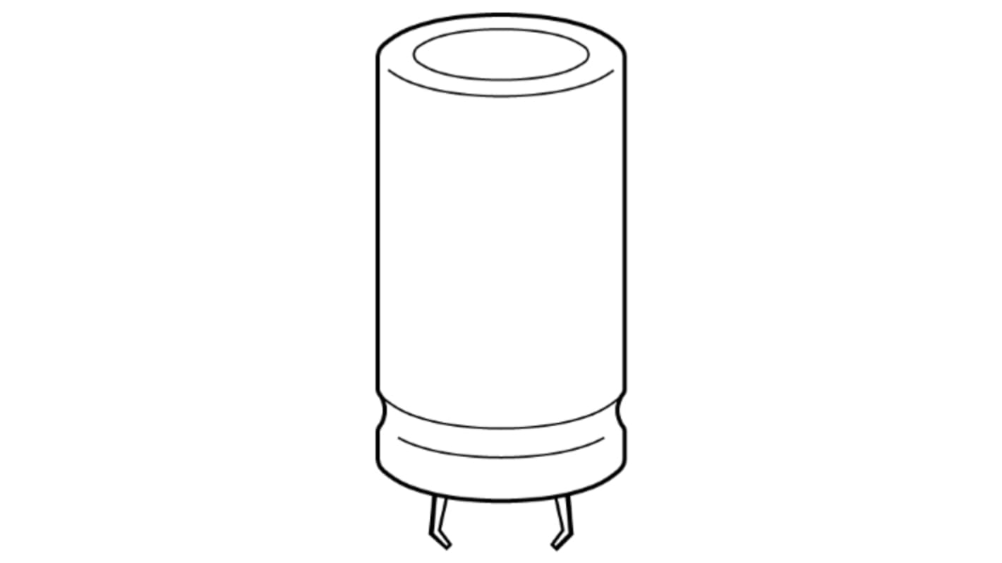 EPCOS B41231 Snap-In Aluminium-Elektrolyt Kondensator 2200μF ±20% / 63V dc, Ø 22mm x 30mm, +85°C