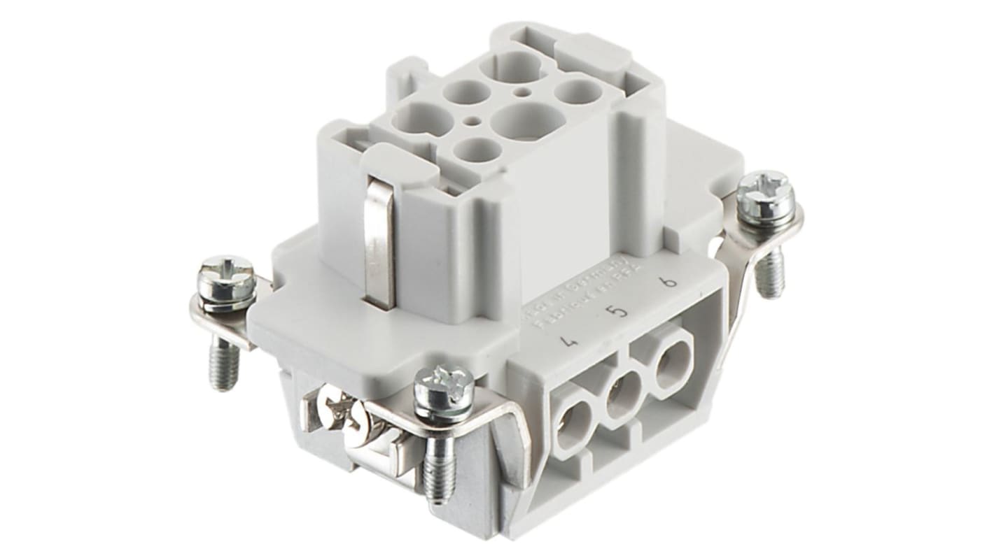 RS PRO 连接器插件, 母座, 6p, 2排, 6+PE, 16A, 500 V，600 V