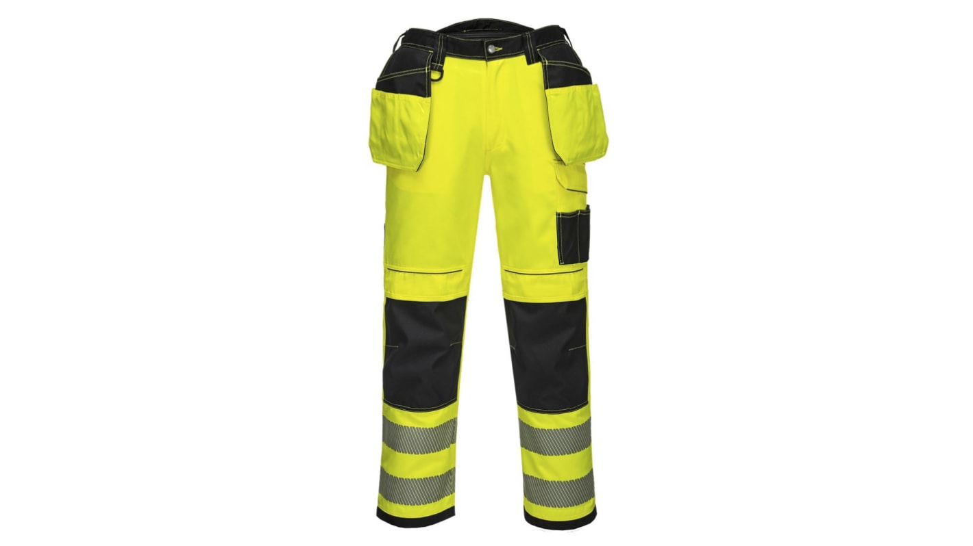 Pantalones alta visibilidad RS PRO Unisex, talla S, de color Amarillo, resistentes a la abrasión