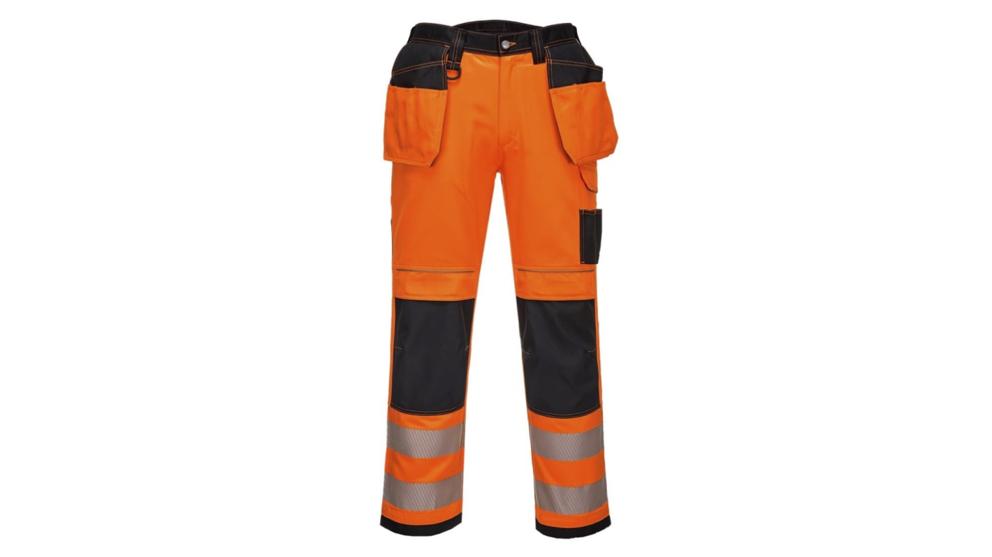 RS PRO Unisex Warnschutz-Arbeitshose Polyester Orange, Größe M x 33Zoll