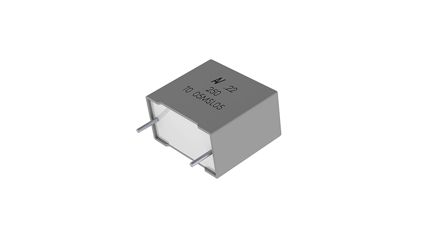 KEMET R60 Metallised Polyester Film Capacitor, 1 kV dc, 250 V ac, ±10%, 2.21μF, Through Hole