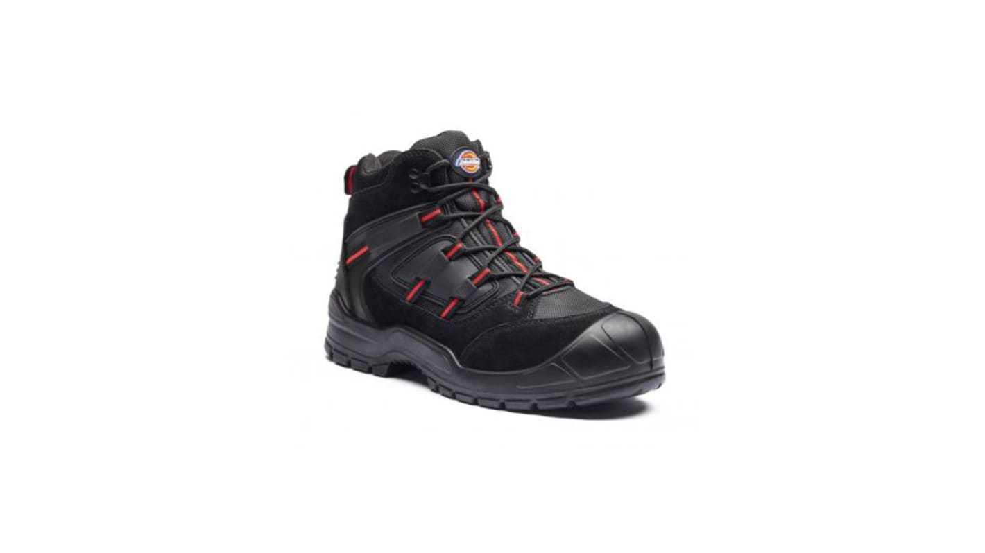 Dickies FA24/7B Black/Red Steel Toe Capped Men's Safety Boots, UK 10, EU 44