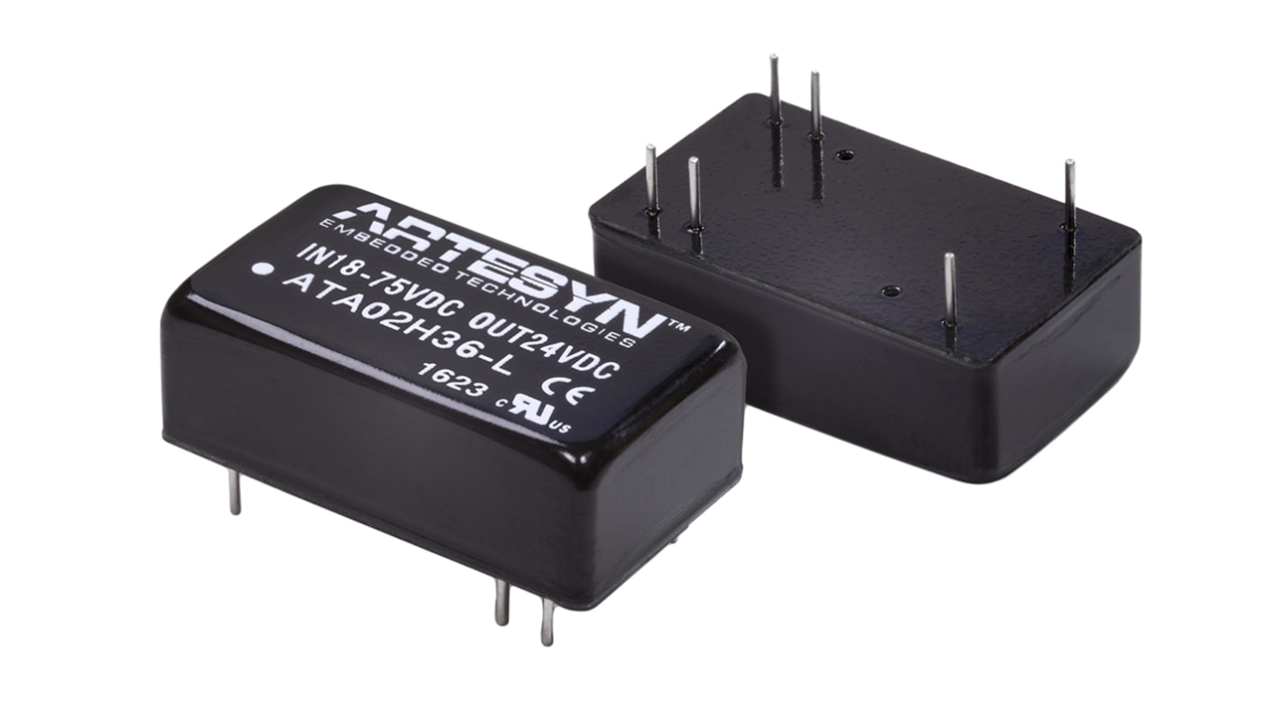 Artesyn / Advanced Energy ATA DC-DC Converter, 3.3V dc/ 2A Output, 18 → 75 V dc Input, 6.6W, Through Hole, +80°C