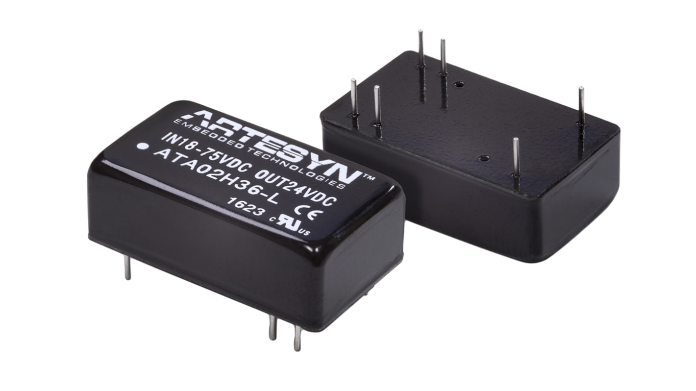 Artesyn Embedded Technologies ATA DC-DC Converter, 15V dc/ 535mA Output, 18 → 75 V dc Input, 8W, Through Hole,