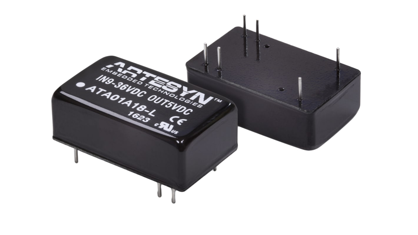 Artesyn Embedded Technologies ATA DC-DC Converter, ±12V dc/ 250mA Output, 9 → 36 V dc Input, 6W, Through Hole,