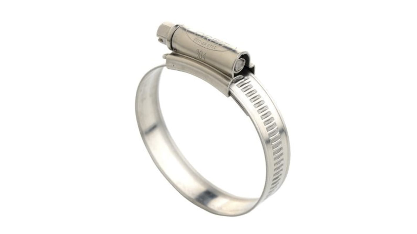 RS PRO Stainless Steel 316 Slotted Hex Hose Clip, 14.7mm Band Width, 70 → 90mm ID