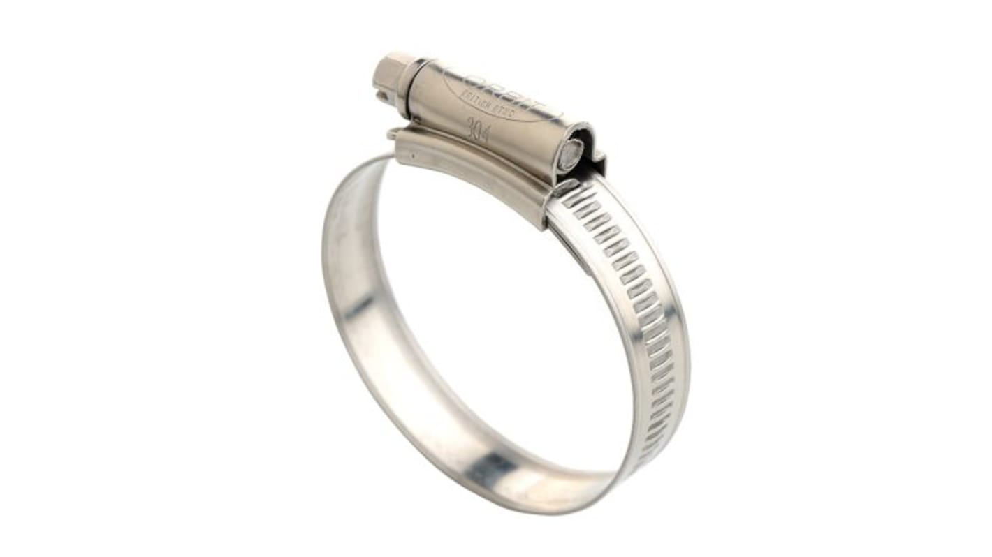 RS PRO Stainless Steel 316 Slotted Hex Hose Clip, 14.7mm Band Width, 120 → 140mm ID