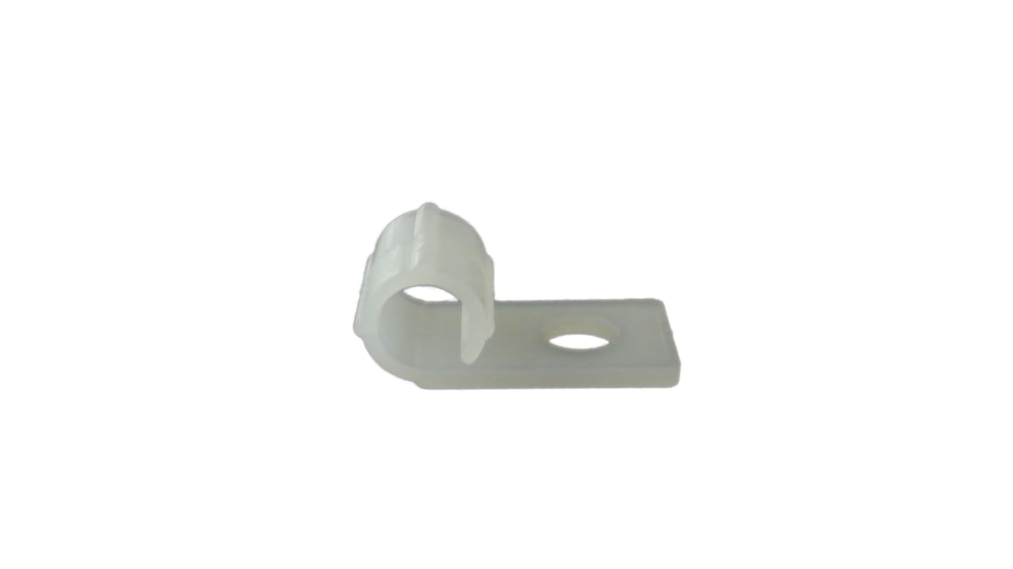 RS PRO Natural Nylon Cable Clip, 6mm Max. Bundle