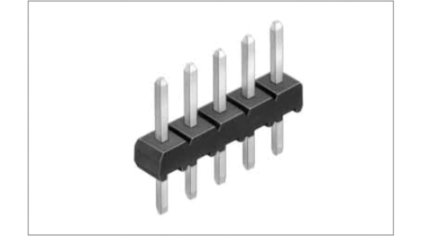 Hirose 8p单排排针 直角线对板连接器, 2.0mm间距, 1.0A, 200.0 V, THT安装, A4B系列