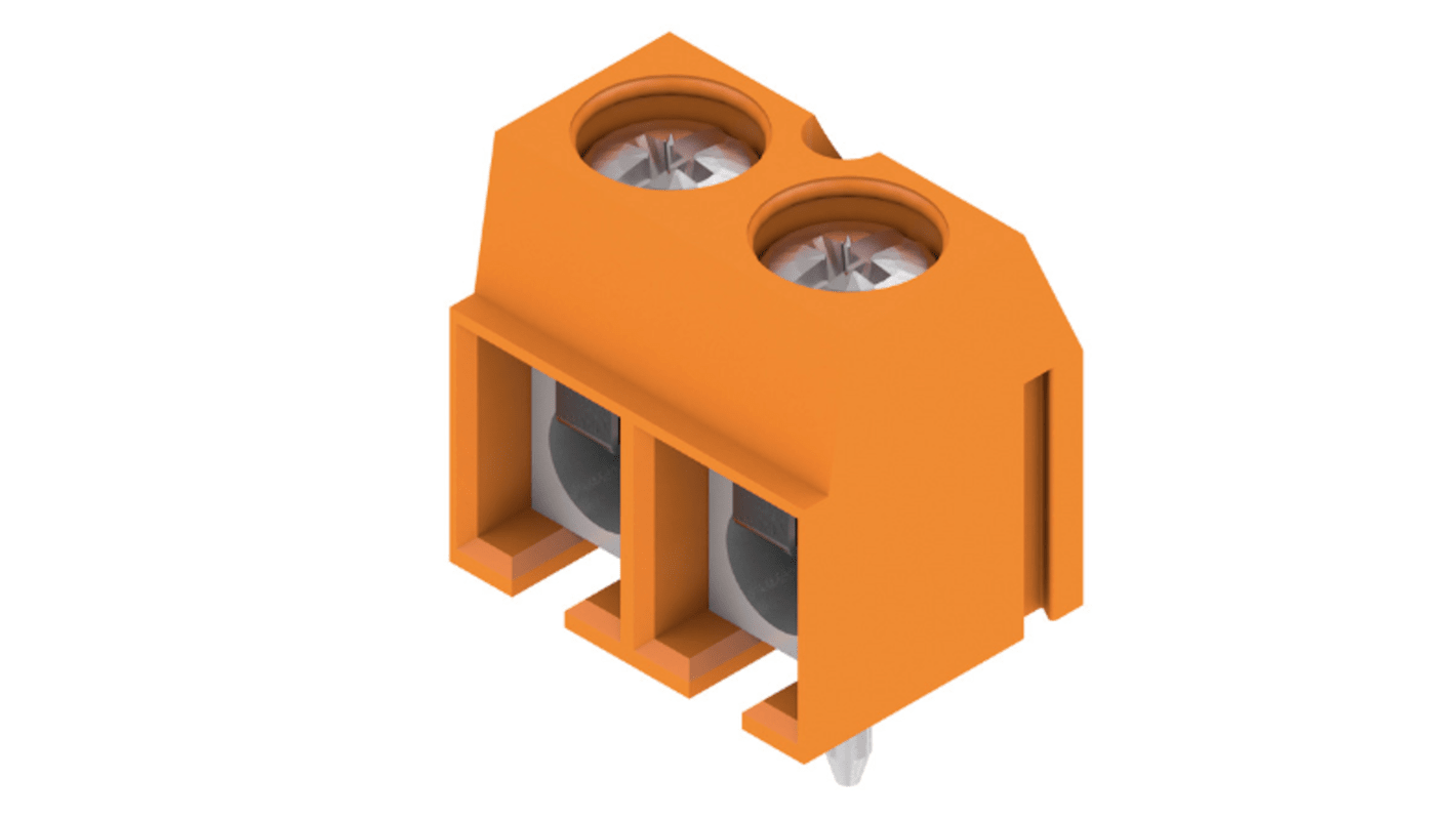 Weidmuller PM 5.08 基板用端子台, 24A, 600 V, 5.08mmピッチ, 1列, 2極