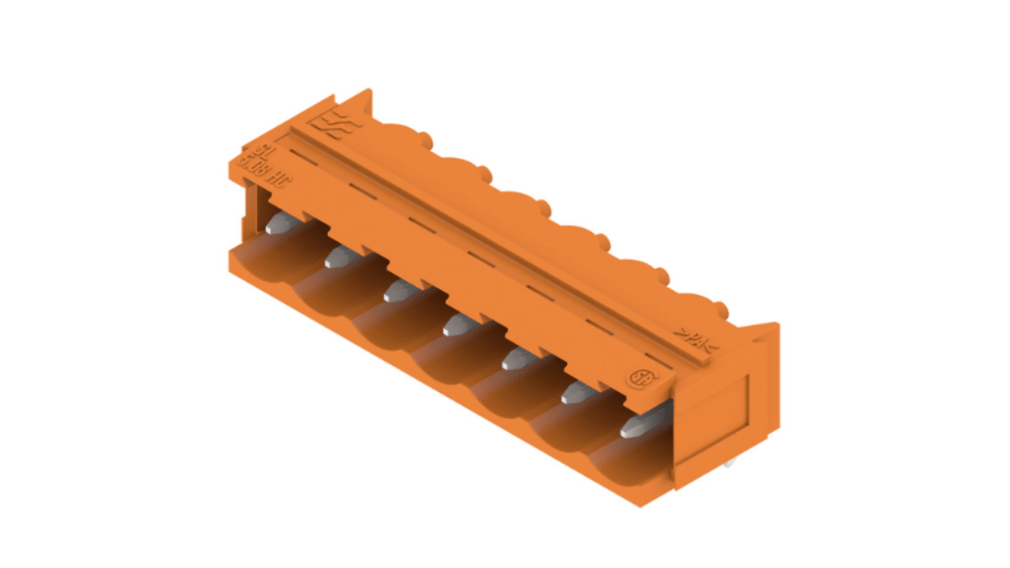 Weidmuller, 5.08mm Pitch, SL, 7 Way, Right Angle, Pluggable Terminal Block, Header, Through Hole, Solder Termination,