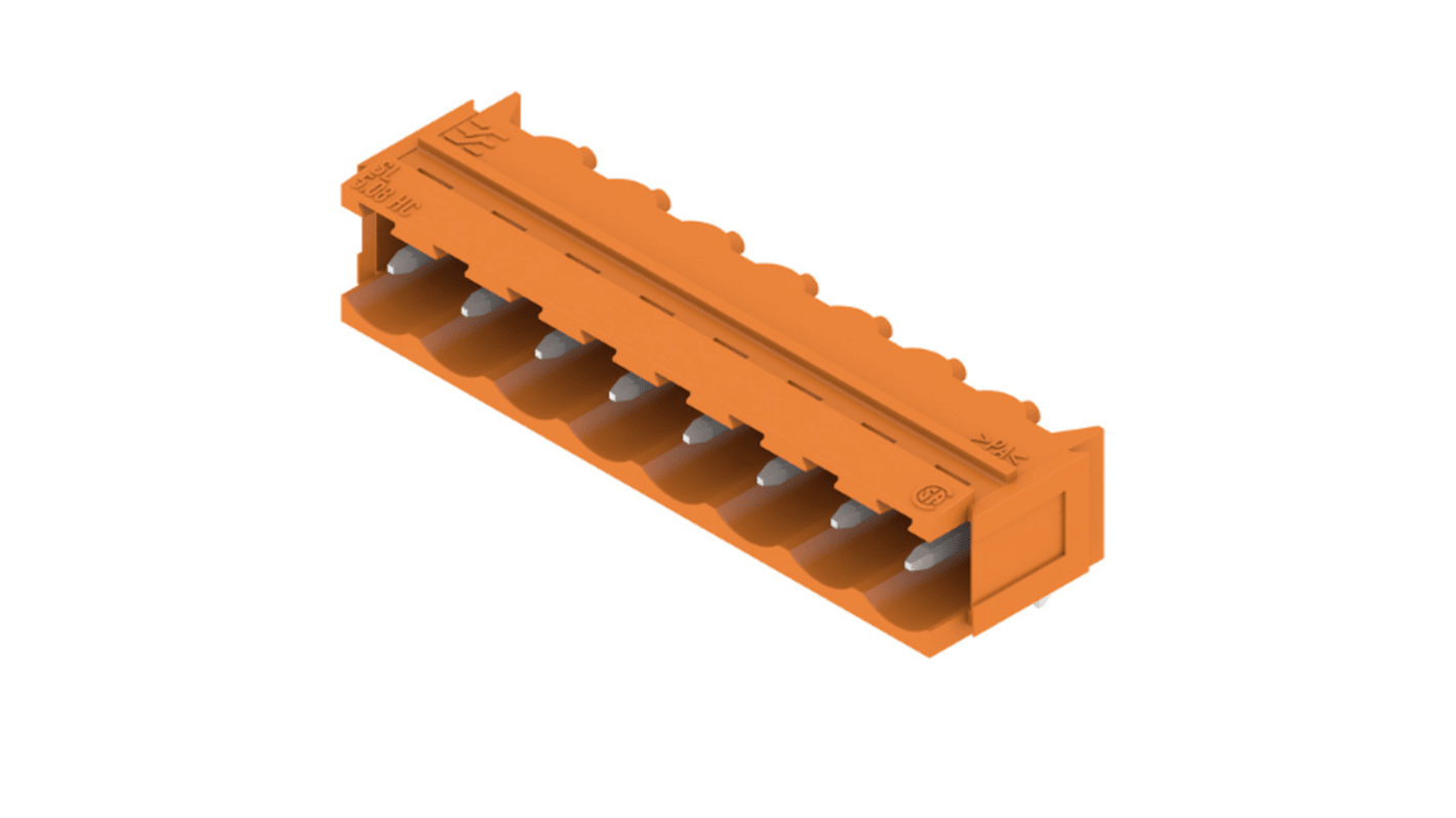 Weidmuller, 5.08mm Pitch, OMNIMATE SL, 8 Way, Right Angle, Pluggable Terminal Block, Header, Through Hole, Solder