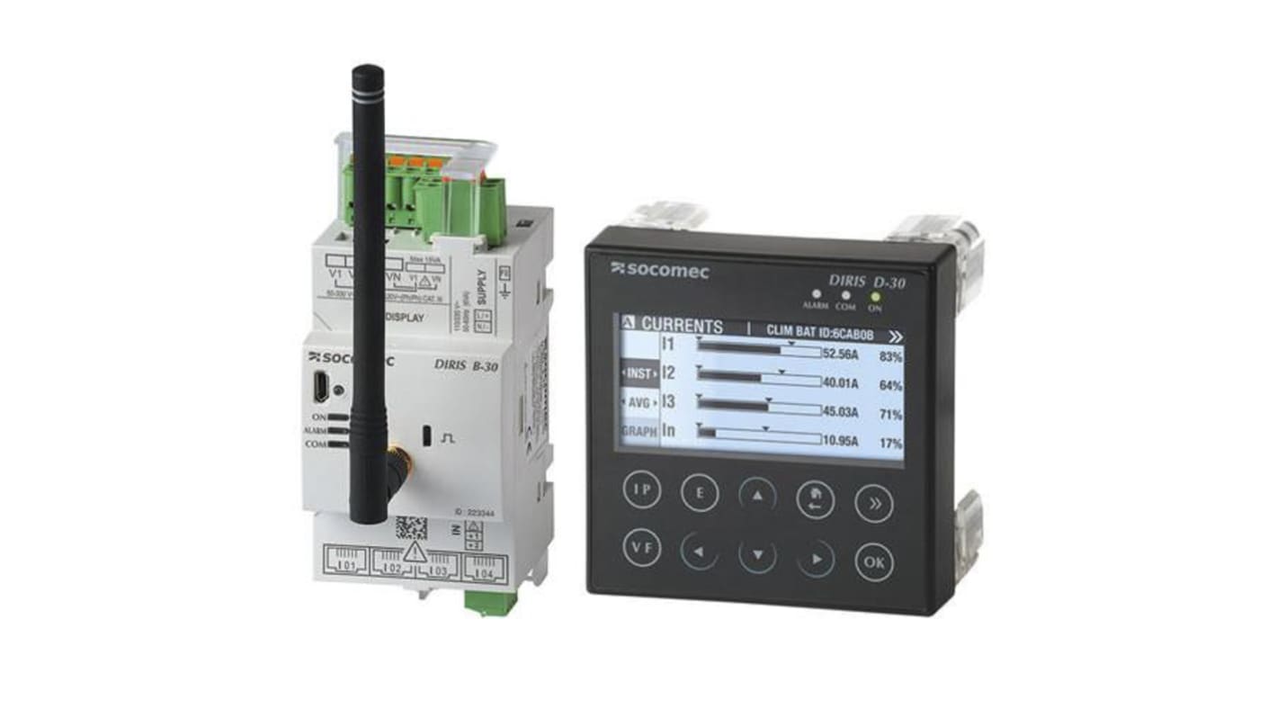 Contatore di energia Socomec, DIRIS D-30, 3 fasi, display LCD