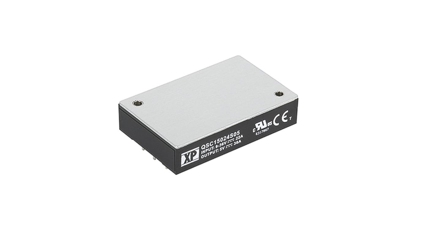 XP Power QSC150 DC-DC Converter, 12V dc/ 12.5A Output, 9 → 36 V dc Input, 150W, PCB Mount, +105°C Max Temp -40°C