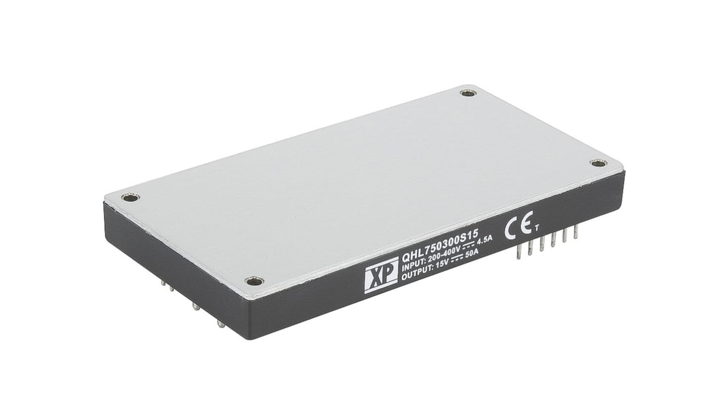 XP Power QHL750 DC-DC Converter, 28V dc/ 26.7A Output, 200 → 425 V dc Input, 750W, Through Hole, +85°C Max Temp