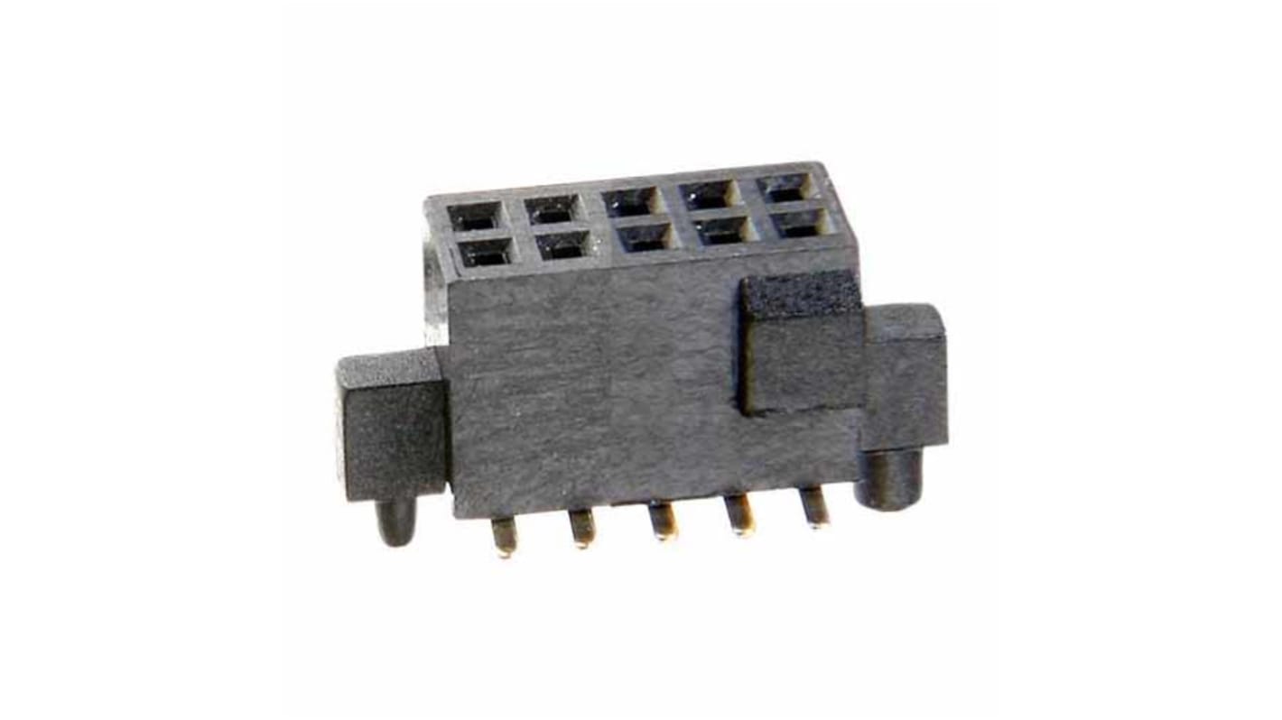 HARWIN Straight Surface Mount PCB Socket, 10-Contact, 2-Row, 1.27mm Pitch, Solder Termination