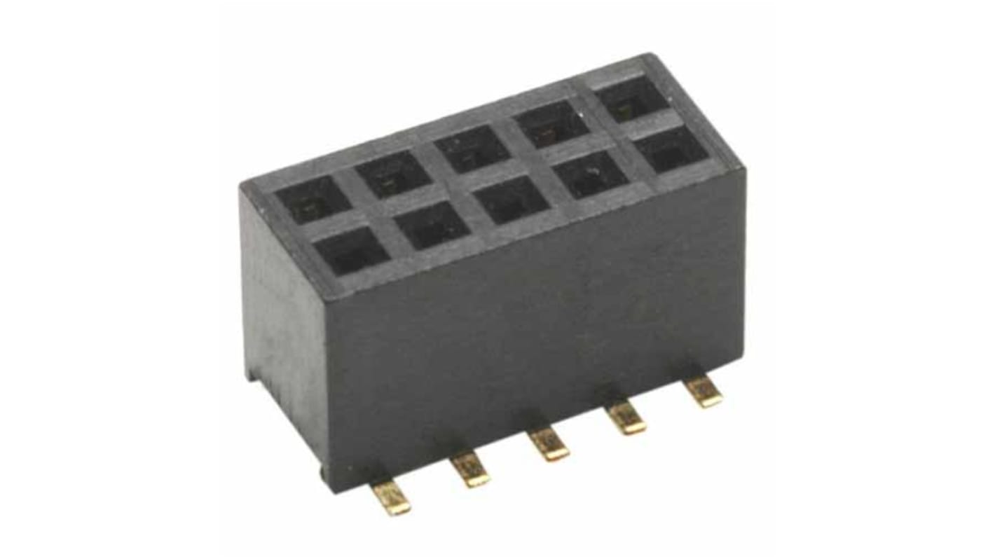 HARWIN Straight Surface Mount PCB Socket, 20-Contact, 2-Row, 1.27mm Pitch, Solder Termination