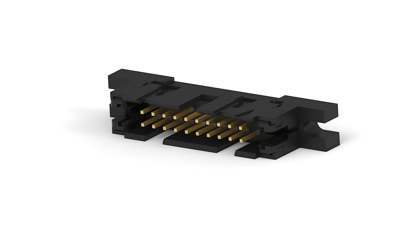 TE Connectivity AMP-LATCH IDC-Steckverbinder Stecker, gewinkelt, 20-polig / 2-reihig, Raster 2.54mm