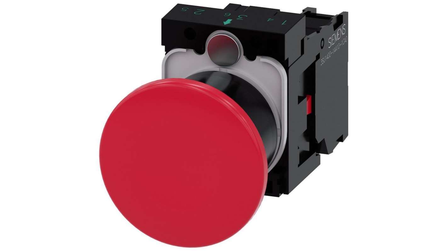 Siemens SIRIUS ACT 3SU11 Series Push Button Complete Unit, Panel Mount, 22mm Cutout, SPST