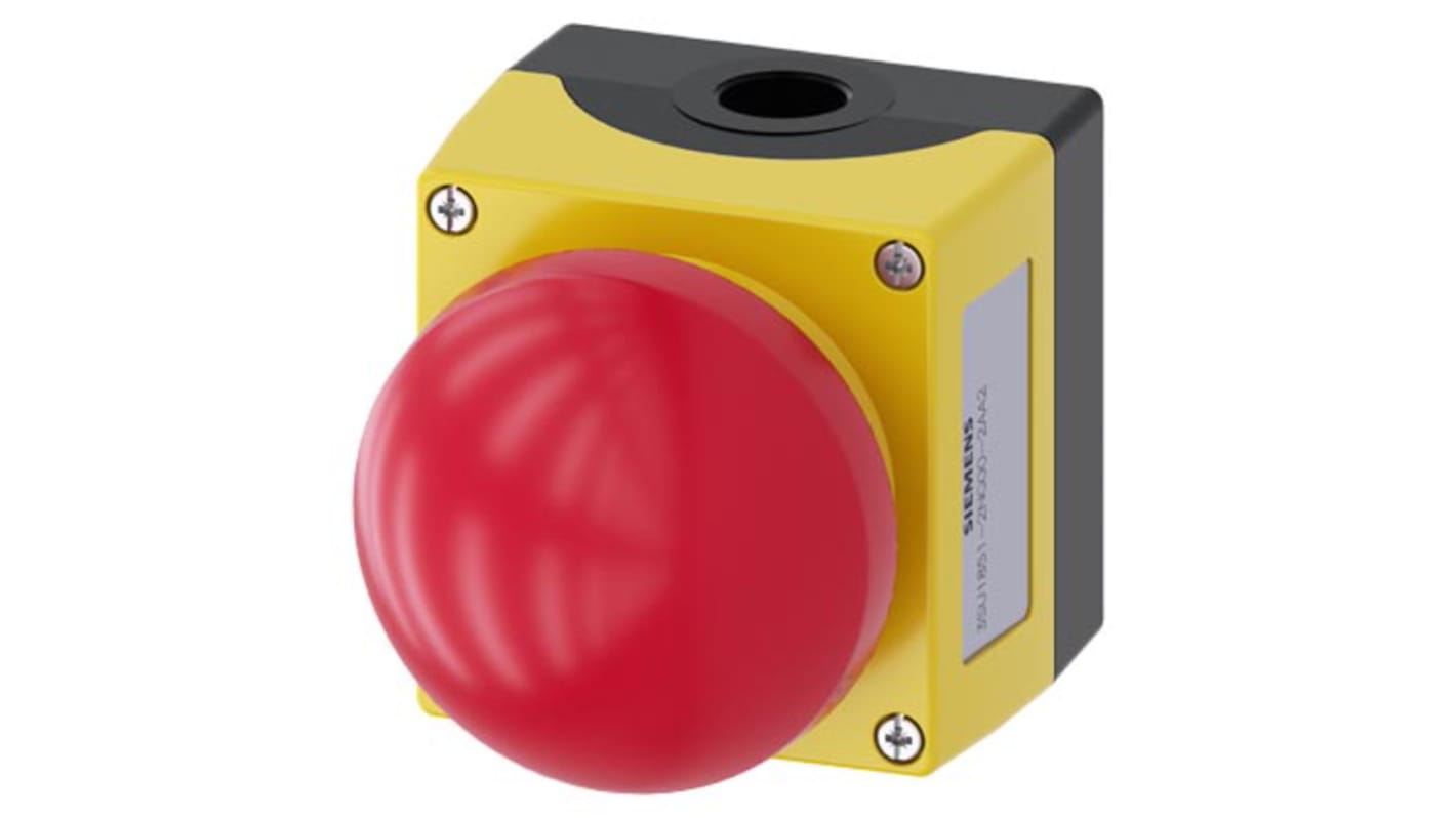 Siemens 3SU1 Series Pull Release Emergency Stop Push Button, Panel Mount, 22mm Cutout, 1 NO + 1 NC