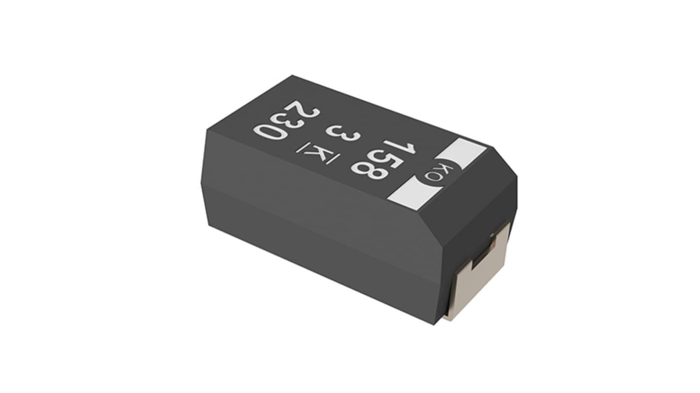 KEMET T530, SMD Elektrolyt Polymerkondensator 150μF ±20% / 16V dc, -55°C → +125°C