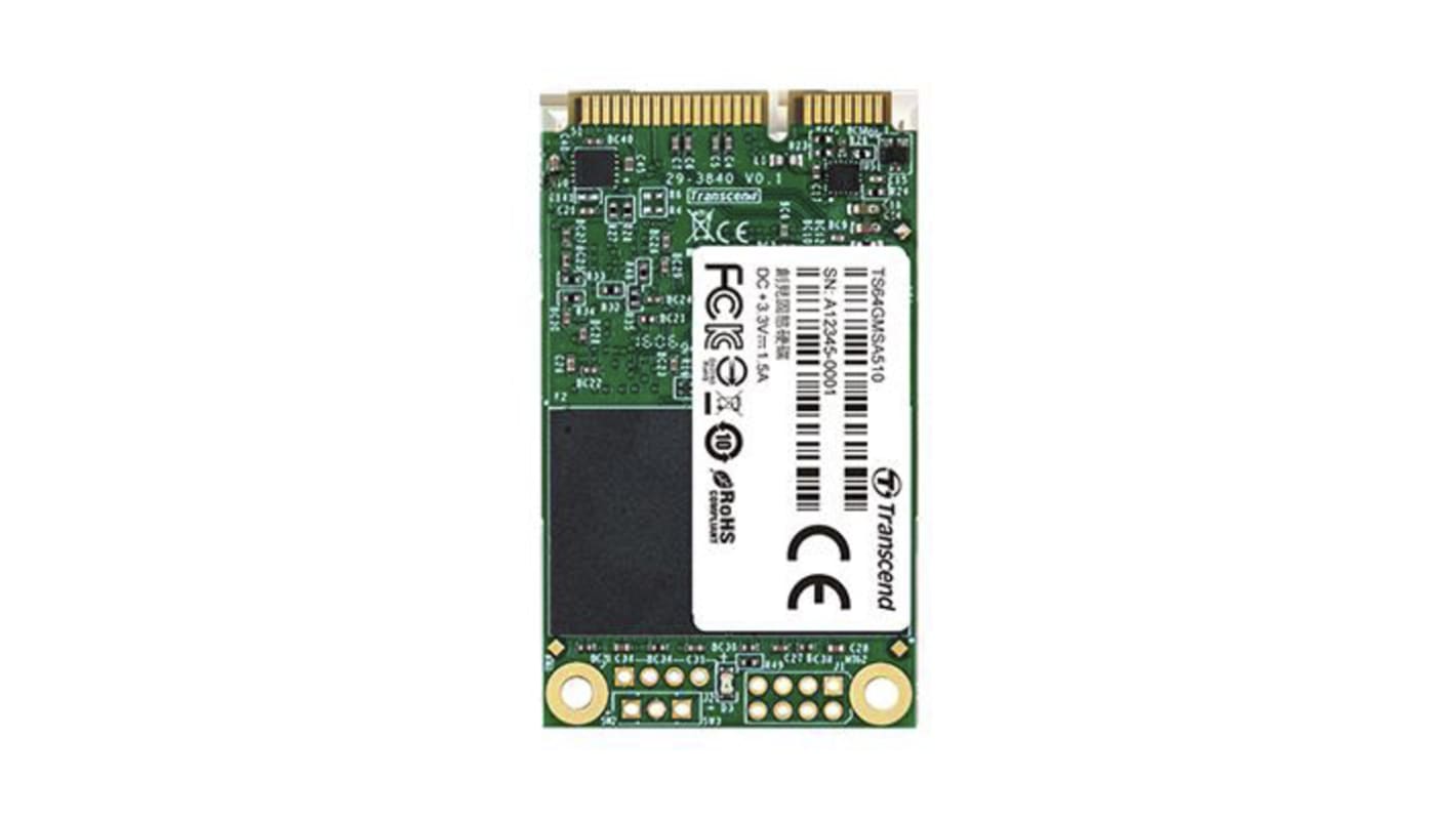 Disco duro SDD interno mSATA Transcend de 32 GB, SATA III, MLC, para aplicaciones industriales