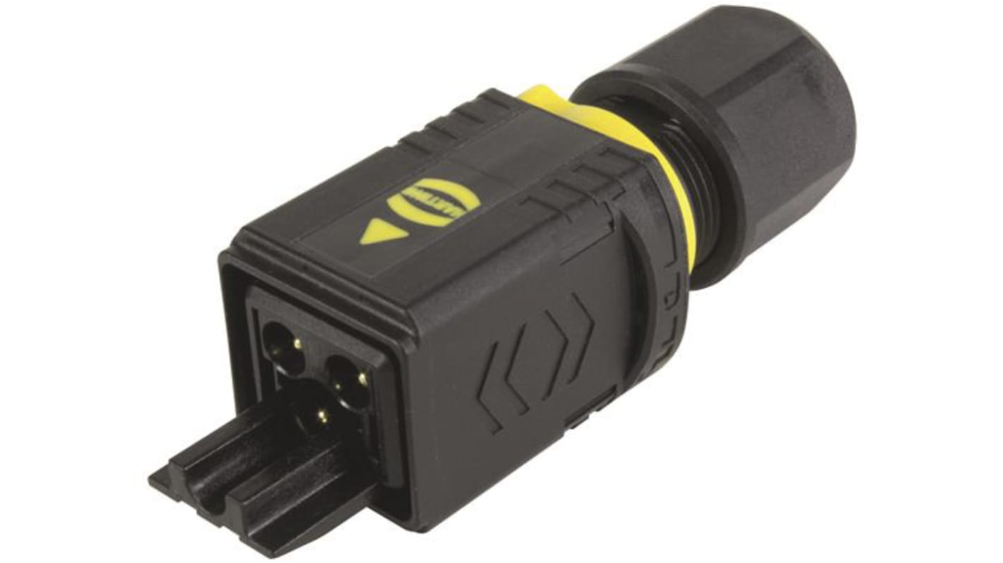 HARTING 电源连接器插头, 3P, 250 V, 16A, 电缆安装, 压接端接, 10mm线规, 热塑性塑料外壳, HARTING PushPull系列