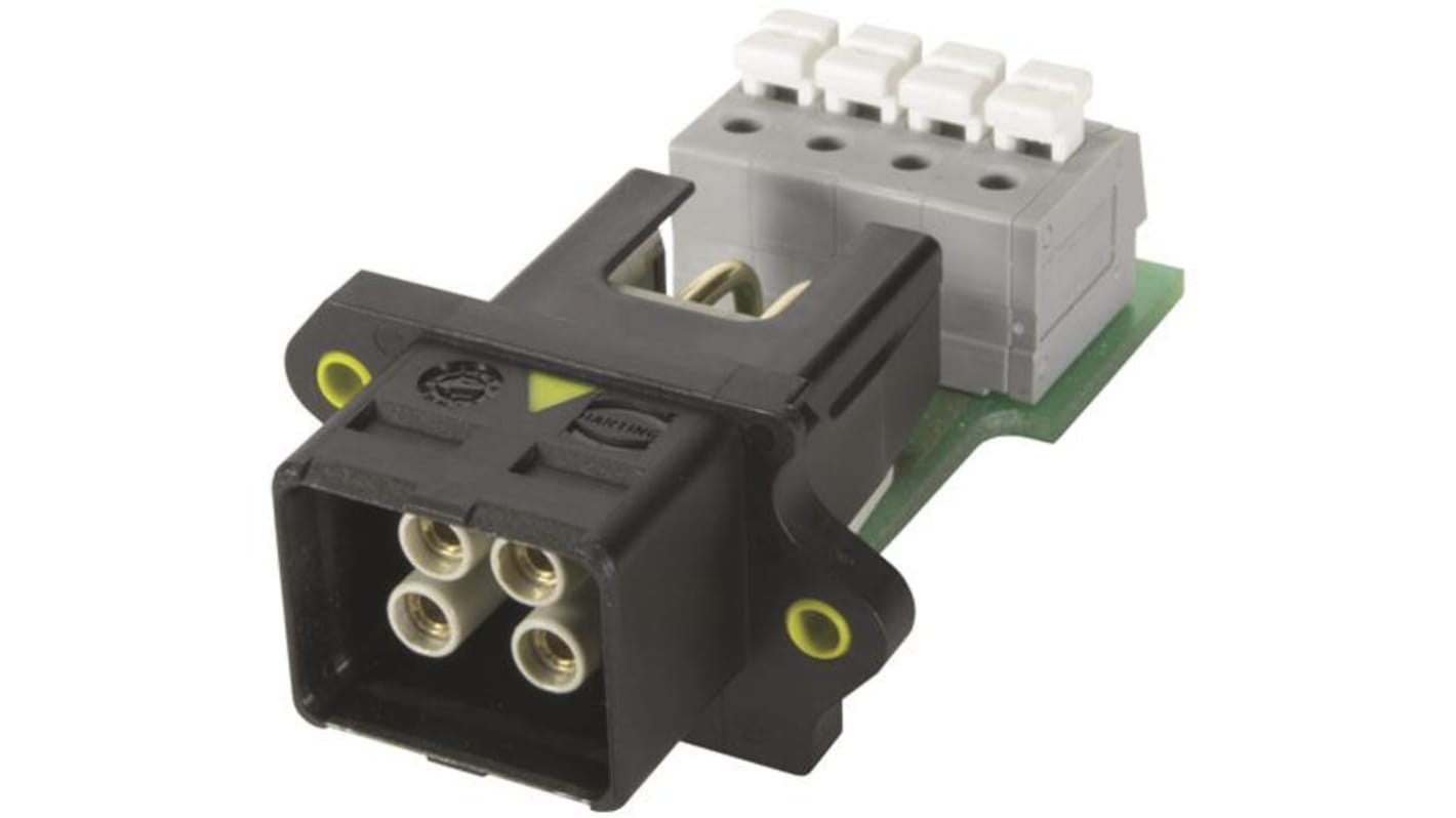 HARTING 电源连接器插座, 4P, 48 V, 12A, 电缆安装, 夹式、插入式端接, 热塑性塑料外壳, HARTING PushPull系列