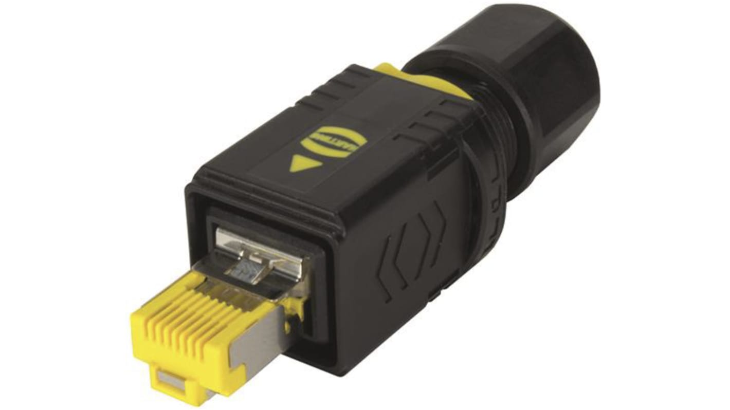HARTING PushPull V4 Series Male RJ45 Connector, Cable Mount, Cat6, 360° Shield Straight 8 Port 1 -Way