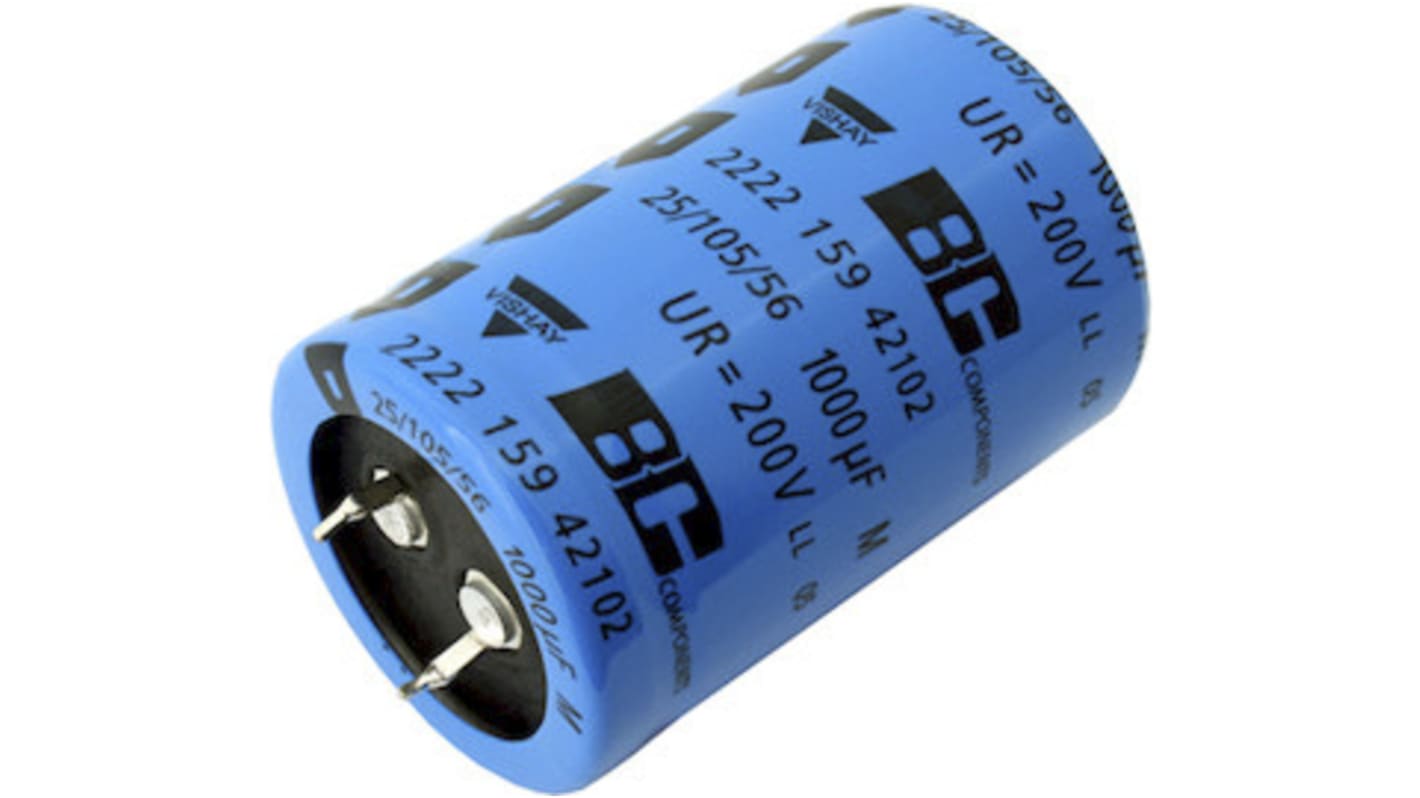 Vishay 1500μF Aluminium Electrolytic Capacitor 200V dc, Snap-In - MAL225922152E3