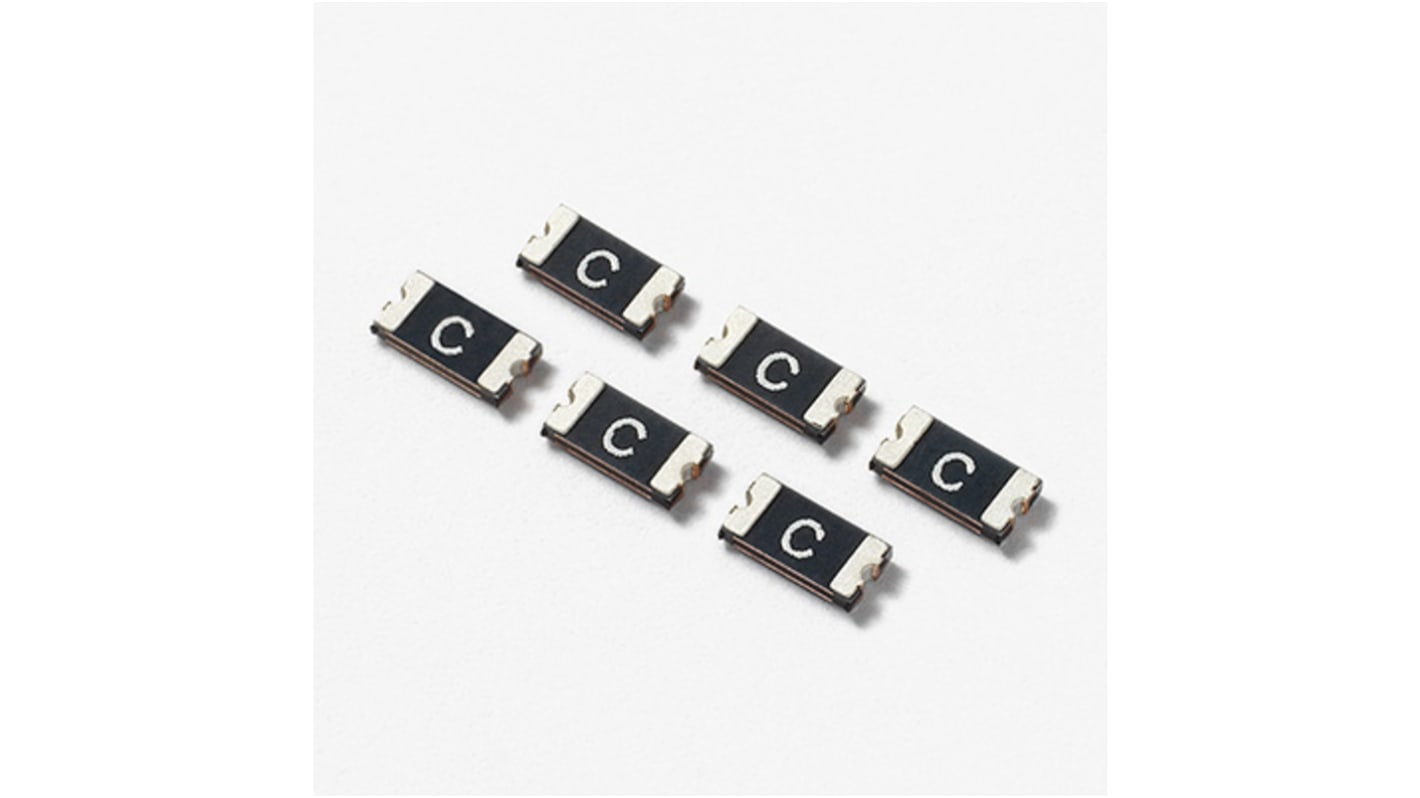 Wickmann 自恢复保险丝, 15V 直流, 0.5A保持, 100 A最大, 1A跳闸, 0.1s跳闸, 1206L系列