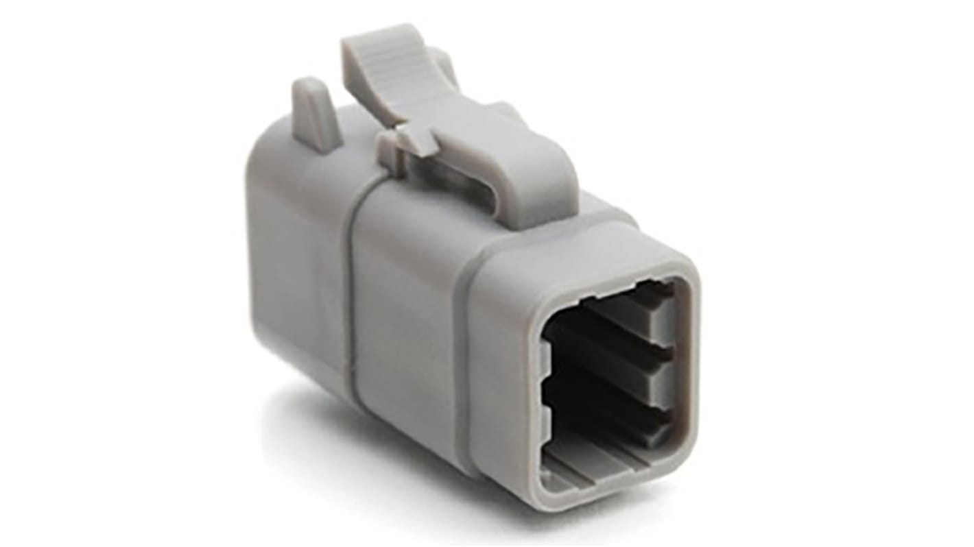 Amphenol Industrial, ATM Automotive Connector Plug Grey Cable Mount 6 Way, Crimp Termination ATM06-6S