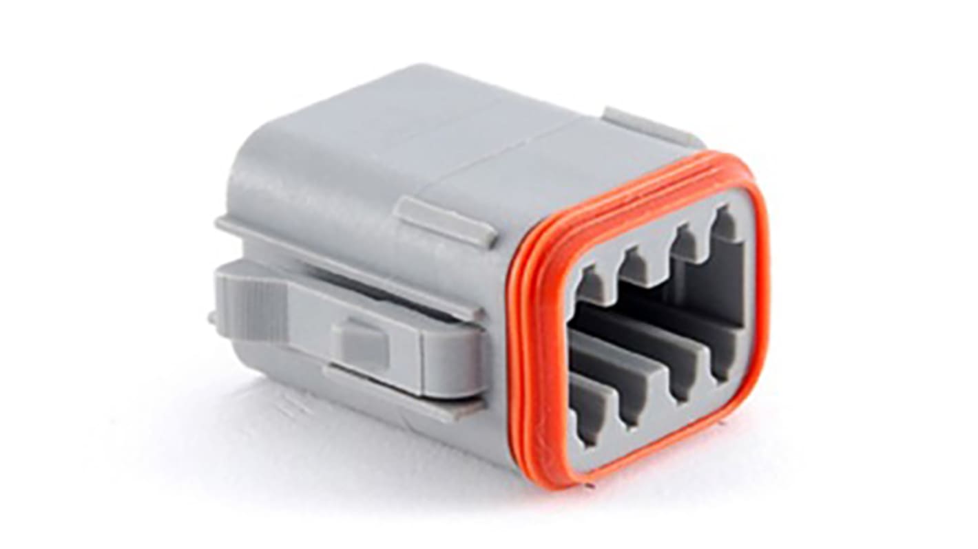 Amphenol Industrial, AT Automotive Connector Plug Grey Cable Mount 8 Way, Crimp Termination AT06-08SA-RD01
