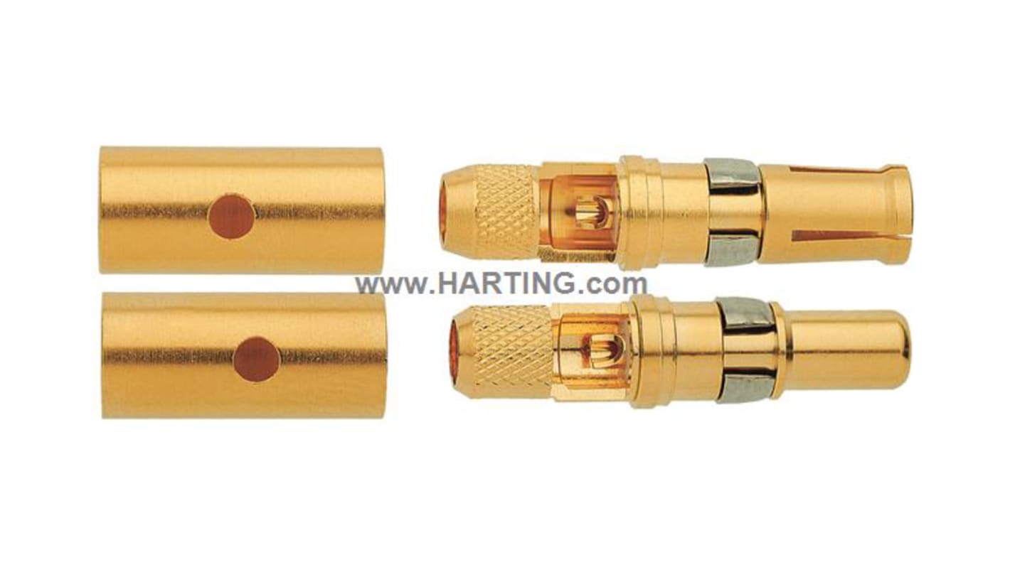 Contacto para conector industrial Macho HARTING serie D-Sub de Aleación de Cobre revestido de Oro, corriente 1.5A