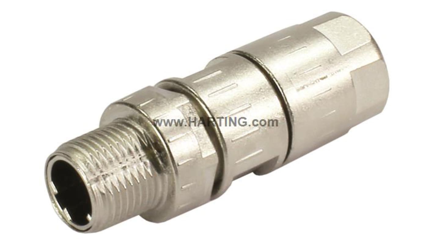 HARTING Circular Connector, 4 Contacts, Cable Mount, M12 Connector, Plug, Male, IP65, IP67