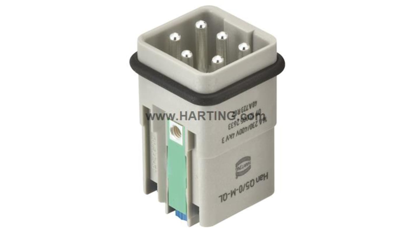 Inserto connettore HARTING, Maschio, serie Han Q, 16A, 5 vie