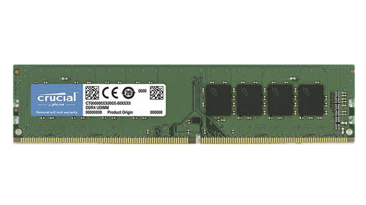 Crucial 8 GB DDR4 Desktop RAM, 2400MHz, UDIMM, 1.2V