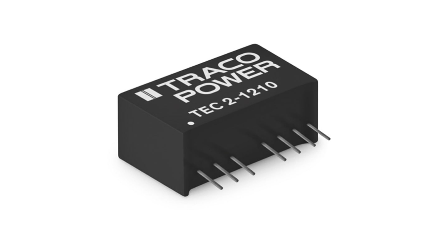 TRACOPOWER TEC 2 DC-DC Converter, 9V dc/ 222mA Output, 9 → 18 V dc Input, 2W, Through Hole, +95°C Max Temp -40°C