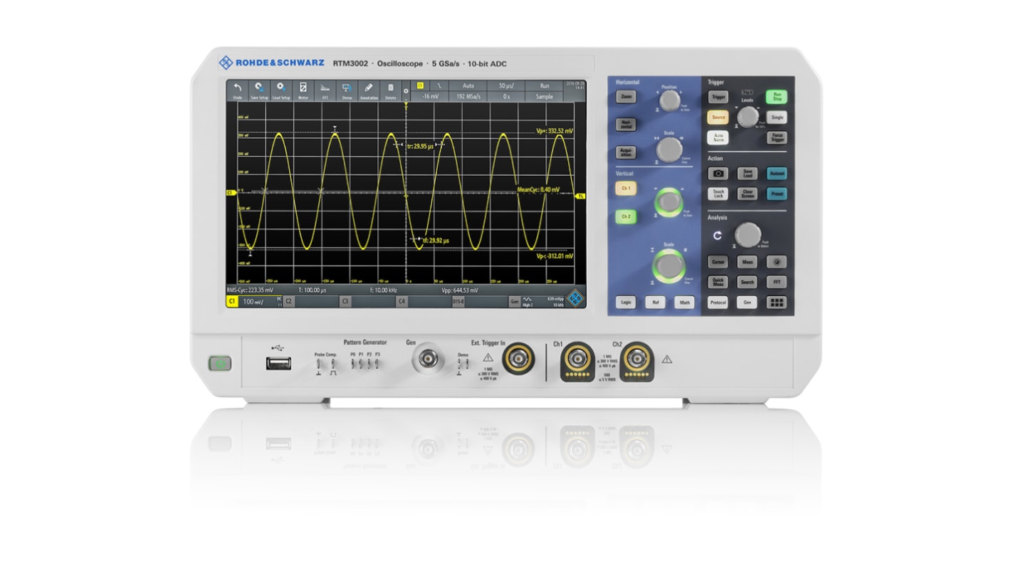 Rohde & Schwarz RTM3002 RTM3000 Series, 1GHz Bench Oscilloscope, 2 Analogue Channels - RS Calibrated