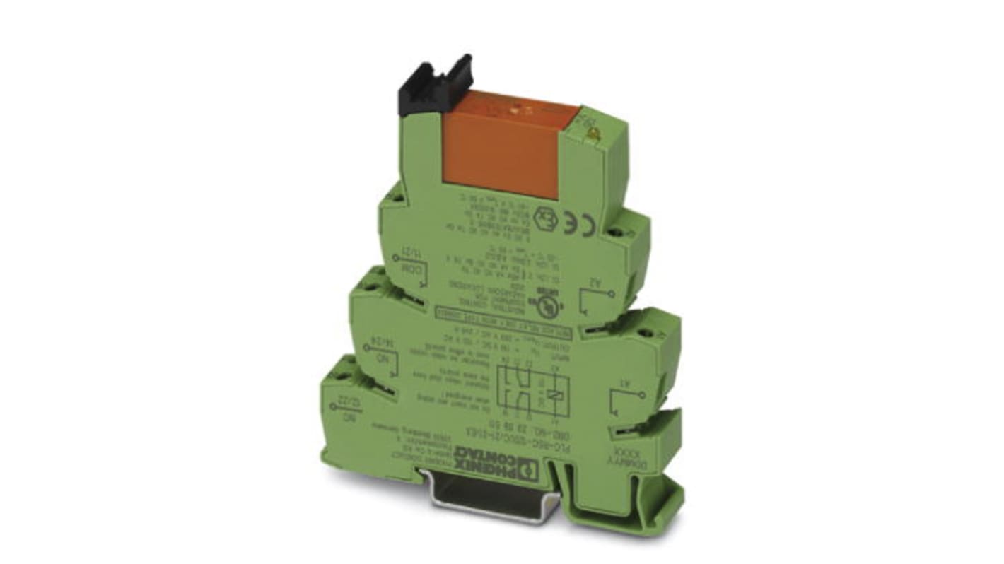 Phoenix Contact Interface Relay, DIN Rail Mount, 110 V dc, 120V ac Coil, DPDT, 2-Pole