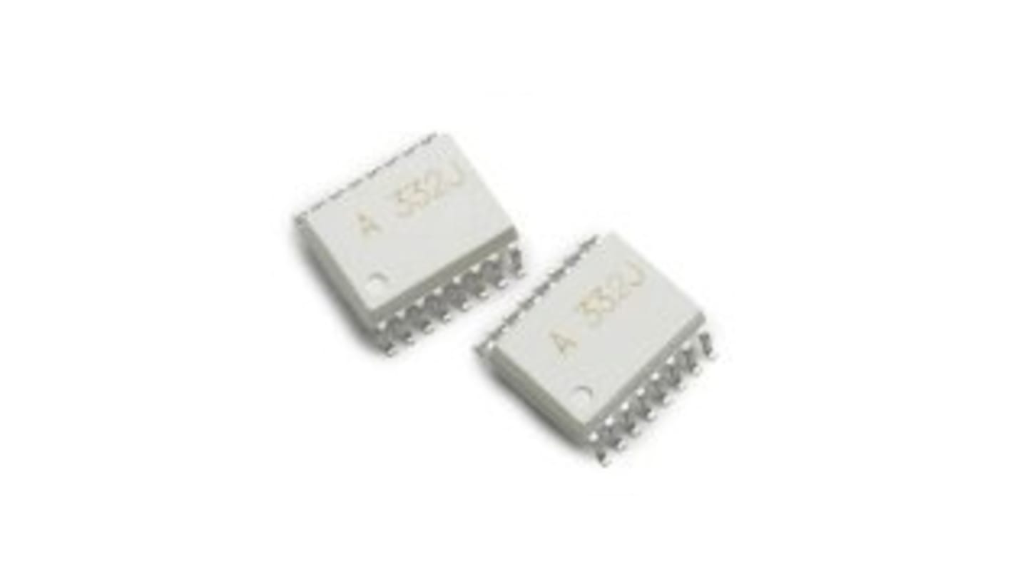 Broadcom optocsatoló, kimeneti eszk.: Nyitott kollektor, 2 csatornás, felületre szerelhető, SO, 16 tüskés