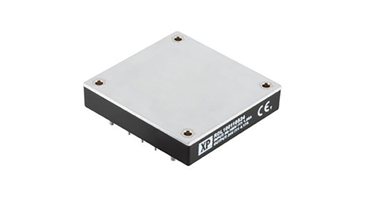 XP Power RDL100 DC-DC Converter, 24V dc/ 4.17A Output, 66 → 160 V dc Input, 100W, Through Hole, +100°C Max Temp