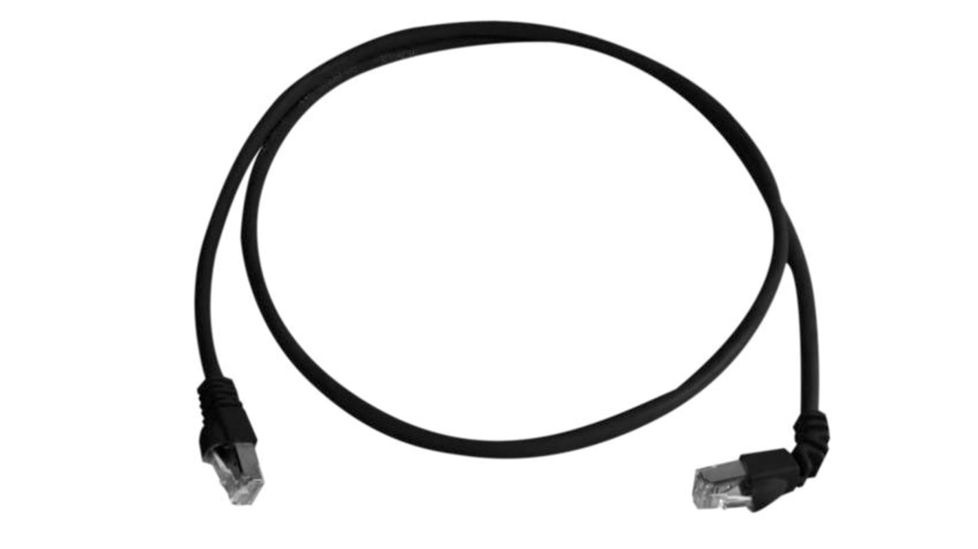 Telegartner, 0.5m Cat6a, Black RJ45 to Male RJ45 Male, S/FTPShielded, Terminated LSZH Sheath