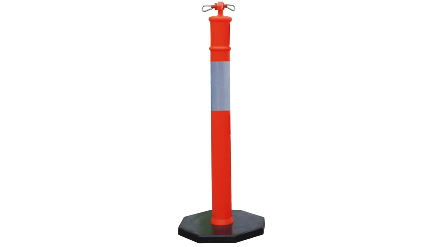 RS PRO Black & Orange Polypropylene Barrier Post