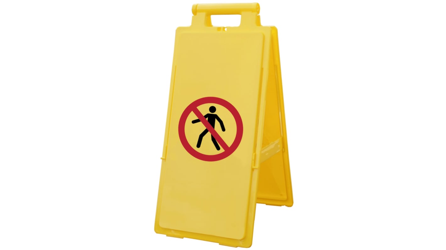 PP No Pedestrians Prohibition Sign, 640 x 280mm