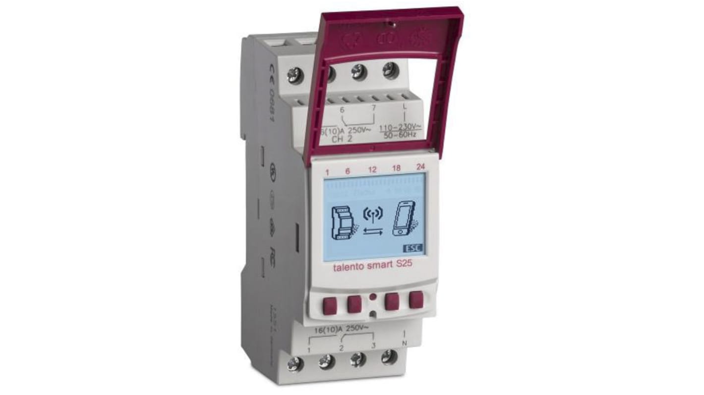 Grässlin, 2-Kanal DIN-Schienen-Zeitschaltuhr, Zeiteinheit: Tage, Stunden, Minuten, Sekunden, 110 → 230 V ac