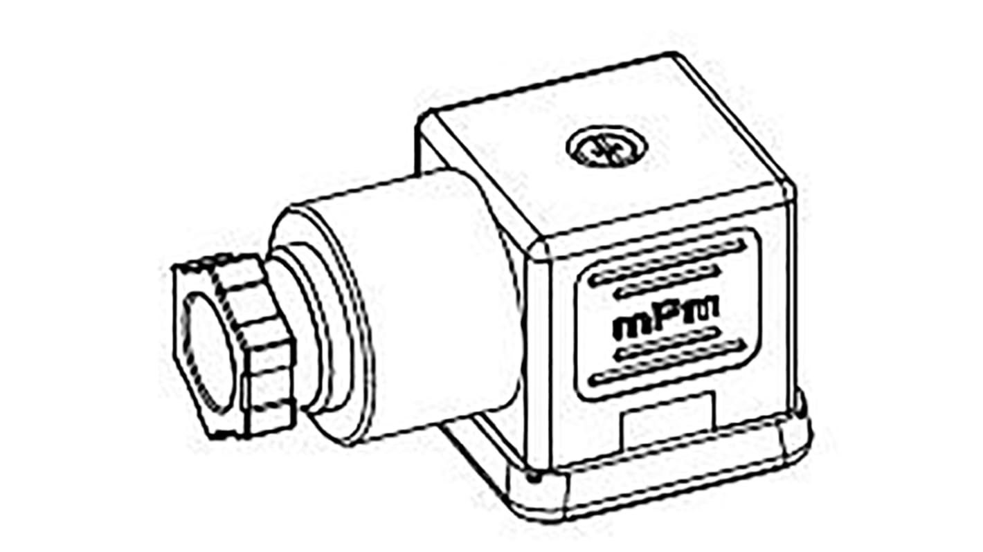 Molex 121064  Ventilsteckverbinder DIN 43650 A 2P / 24 V dc  mit Lampe, PG9, Klar