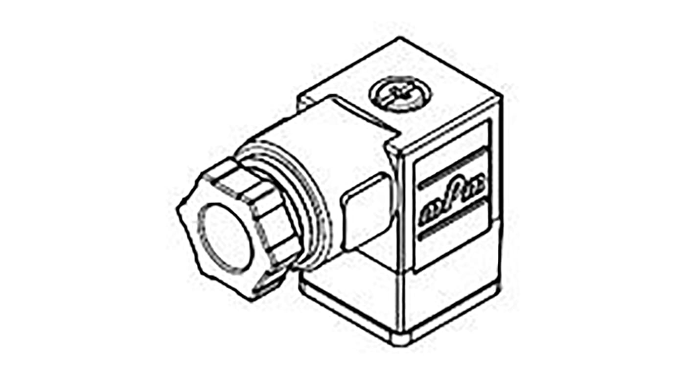 Conector de válvula DIN 43650 C Molex 121023, 2P+E, 250 V ac, 300 V dc, 16A, prensaestopas PG7, IP65, IP67