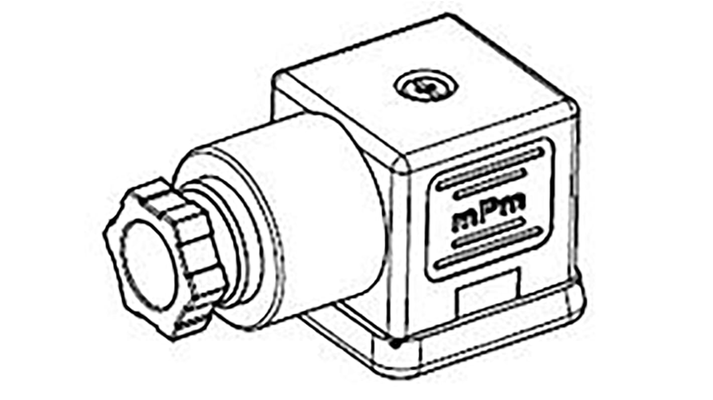 Molex 121023 2P+E DIN 43650 A DIN 43650 Solenoid Connector, 250 V ac, 300 V dc Voltage