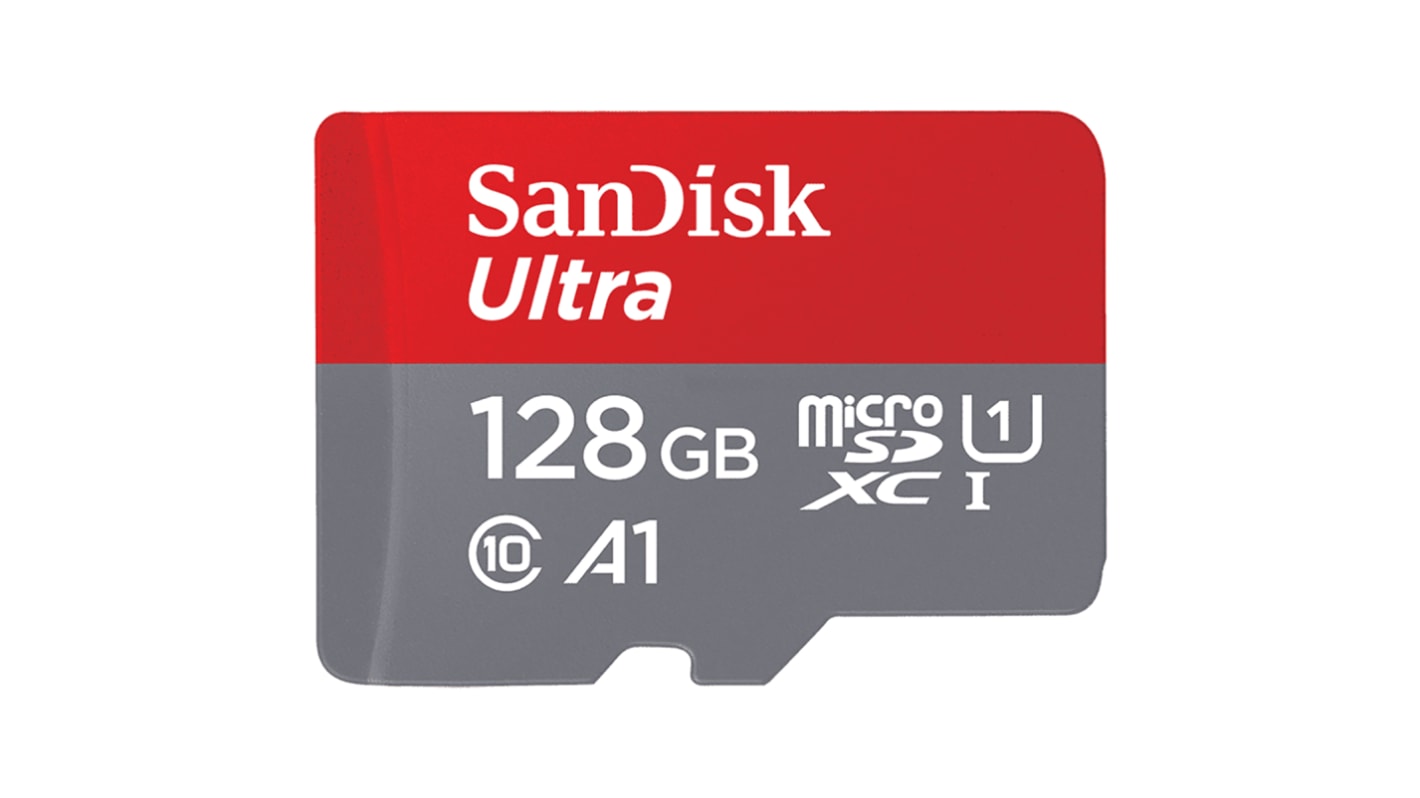 Sandisk 128 GB MicroSDXC卡, Class 10, UHS-1 U1, -25 → +85°C, Ultra系列